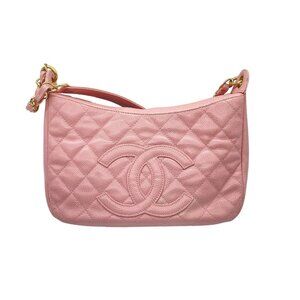 Chanel Caviar Quilted Timeless CC Shoulder Bag Pink